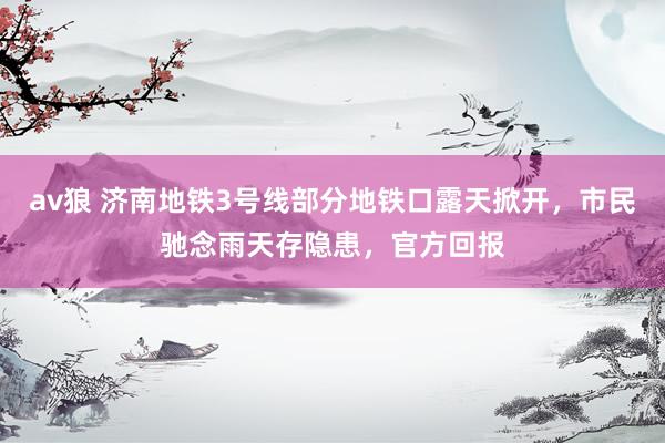 av狼 济南地铁3号线部分地铁口露天掀开，市民驰念雨天存隐患，官方回报