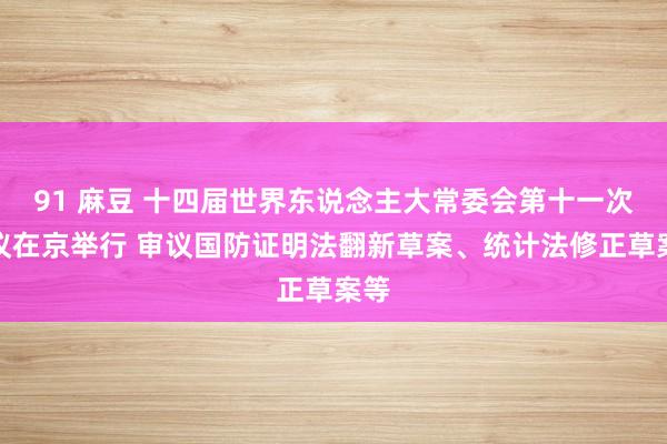 91 麻豆 十四届世界东说念主大常委会第十一次会议在京举行 审议国防证明法翻新草案、统计法修正草案等