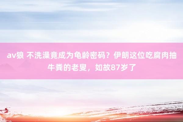 av狼 不洗澡竟成为龟龄密码？伊朗这位吃腐肉抽牛粪的老叟，如故87岁了