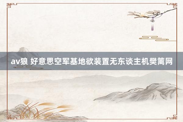 av狼 好意思空军基地欲装置无东谈主机樊篱网