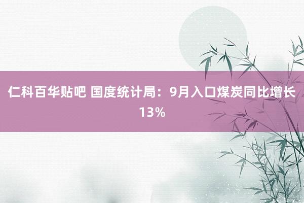 仁科百华贴吧 国度统计局：9月入口煤炭同比增长13%