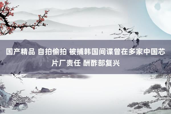 国产精品 自拍偷拍 被捕韩国间谍曾在多家中国芯片厂责任 酬酢部复兴