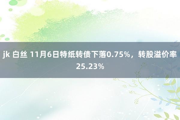 jk 白丝 11月6日特纸转债下落0.75%，转股溢价率25.23%