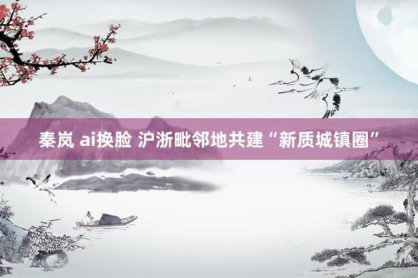 秦岚 ai换脸 沪浙毗邻地共建“新质城镇圈”