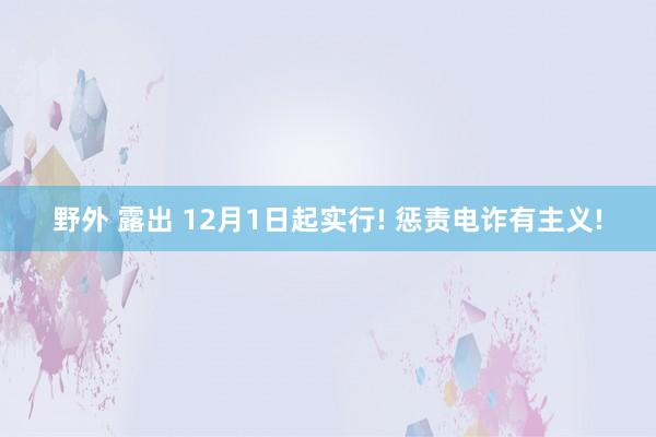 野外 露出 12月1日起实行! 惩责电诈有主义!