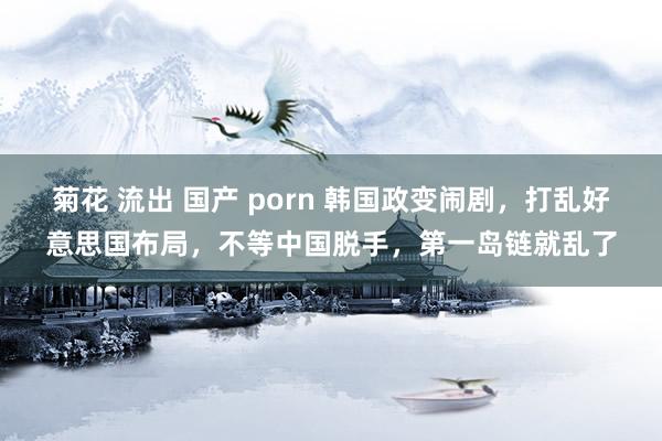 菊花 流出 国产 porn 韩国政变闹剧，打乱好意思国布局，不等中国脱手，第一岛链就乱了