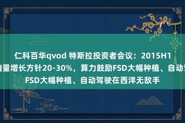 仁科百华qvod 特斯拉投资者会议：2015H1推新车型、全年销量增长方针20-30%，算力鼓励FSD大幅种植、自动驾驶在西洋无敌手