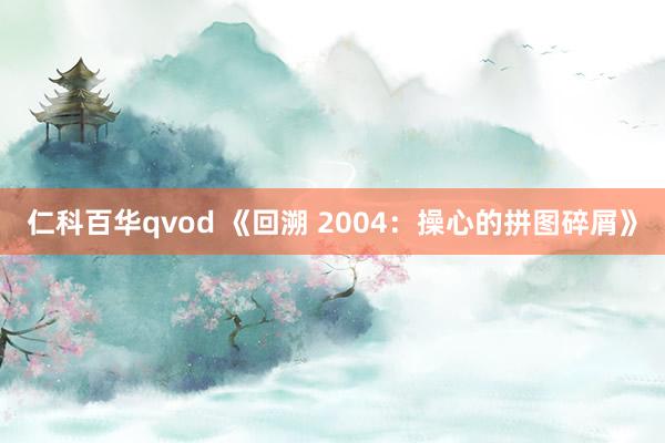 仁科百华qvod 《回溯 2004：操心的拼图碎屑》