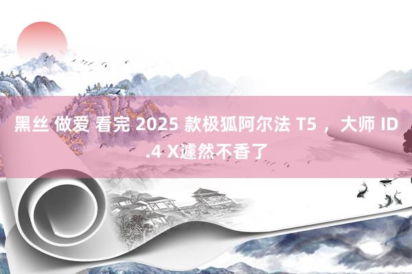 黑丝 做爱 看完 2025 款极狐阿尔法 T5 ，大师 ID.4 X遽然不香了