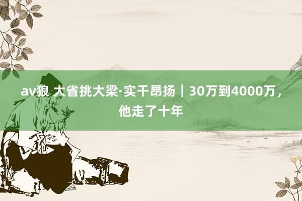 av狼 大省挑大梁·实干昂扬｜30万到4000万，他走了十年