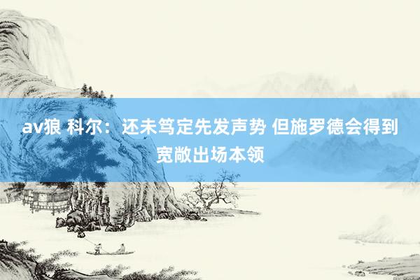 av狼 科尔：还未笃定先发声势 但施罗德会得到宽敞出场本领