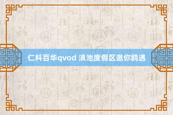 仁科百华qvod 滇池度假区邀你鸥遇