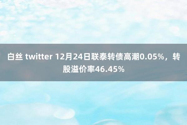 白丝 twitter 12月24日联泰转债高潮0.05%，转股溢价率46.45%
