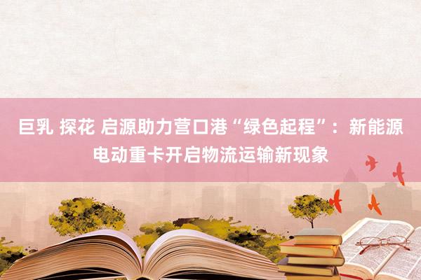 巨乳 探花 启源助力营口港“绿色起程”：新能源电动重卡开启物流运输新现象
