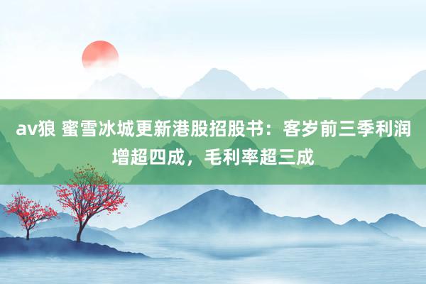 av狼 蜜雪冰城更新港股招股书：客岁前三季利润增超四成，毛利率超三成