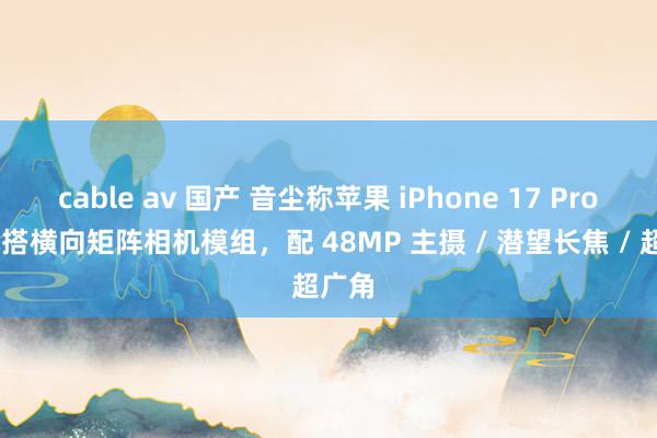cable av 国产 音尘称苹果 iPhone 17 Pro 手机搭横向矩阵相机模组，配 48MP 主摄 / 潜望长焦 / 超广角