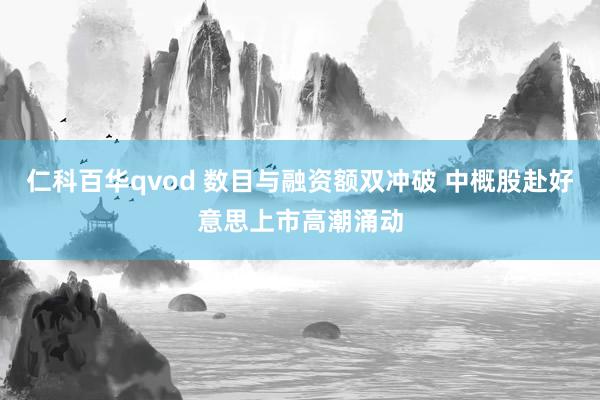 仁科百华qvod 数目与融资额双冲破 中概股赴好意思上市高潮涌动