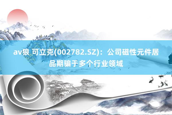 av狼 可立克(002782.SZ)：公司磁性元件居品期骗于多个行业领域