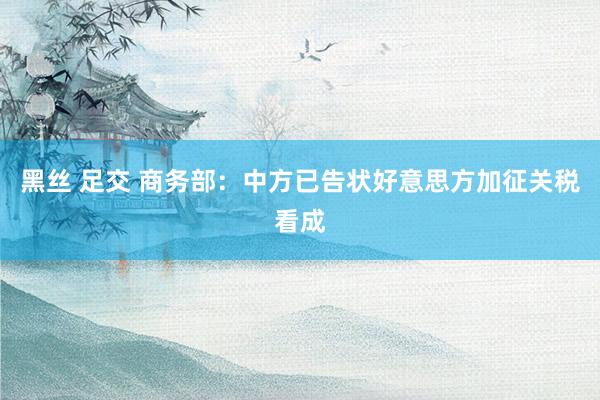 黑丝 足交 商务部：中方已告状好意思方加征关税看成
