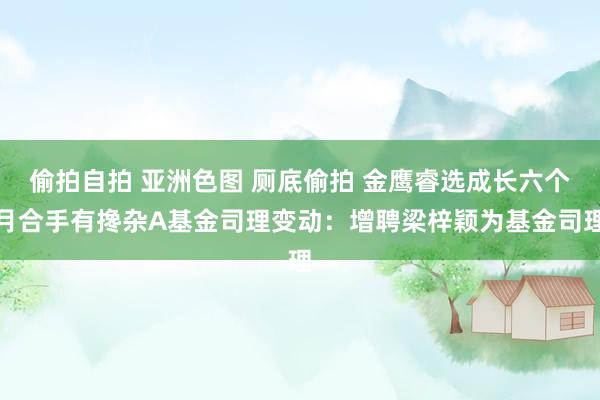 偷拍自拍 亚洲色图 厕底偷拍 金鹰睿选成长六个月合手有搀杂A基金司理变动：增聘梁梓颖为基金司理